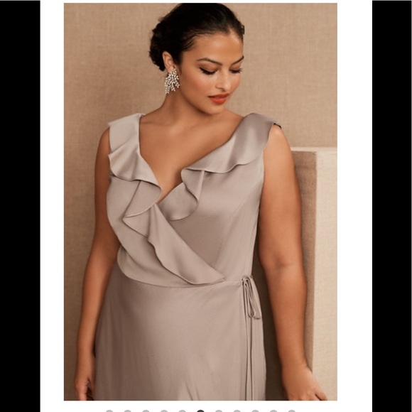 SACHIN &BABI Tansy Satin Charmeuse Maxi Dress (Color dirty dove) - Picture 3 of 4